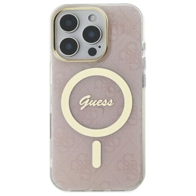 3. Guess IML 4G MagSafe Case for iPhone 16 Pro Max - Pink