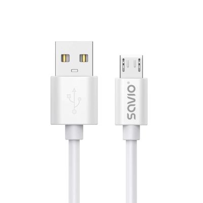 SAVIO USB-A – MICRO USB CABLE, 3 M, WHITE, CL-167