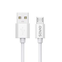 SAVIO USB-A – MICRO USB CABLE, 3 M, WHITE, CL-167