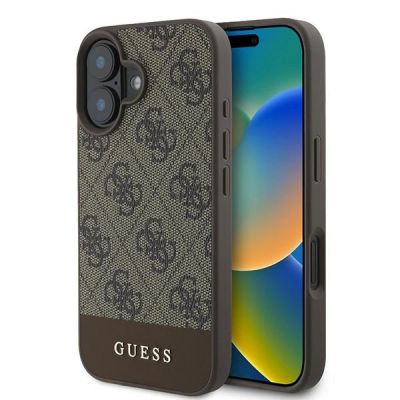 Guess 4G Bottom Stripe Case for iPhone 16 Plus 6.7" - Brown