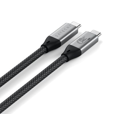 2. Satechi USB4 V2 Pro Cable USB4 Gen 4x2 1.2m USB C 120Gbps 240W Silver, Black