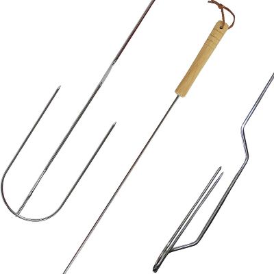 7. 100CM CAMPING FORK WITH WOODEN HANDLE