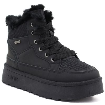5. Women's black Big Star platform snow boots UU274167