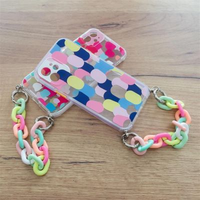 8. Color Chain Case gel flexible elastic case cover with a chain pendant for Xiaomi Redmi Note 10 / Redmi Note 10S multicolour  (3)