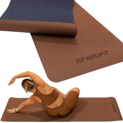 8. YOGA AND FITNESS MAT TPE ANTI-SLIP BROWN ENERO FIT