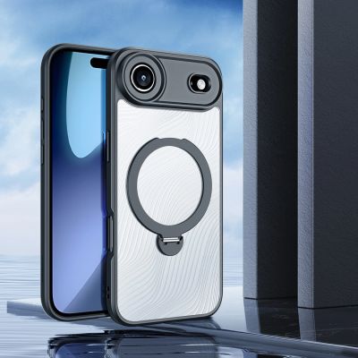 3. Dux Ducis Aimo Mag Case with Magnetic Ring and Stand for iPhone 17 Air – Black