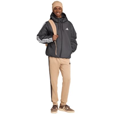 6. Men's adidas Essentials Climawarm 3-Stripes Insulated Hooded Jacket Black JM4042