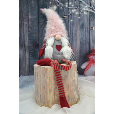 7. MRS. gnome with a fluffy hat 45+36cm