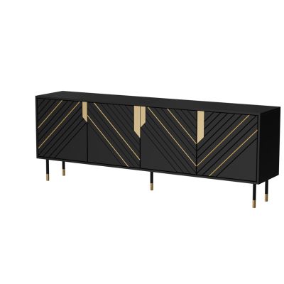 4D MOUNTAIN chest of drawers 204x40x72 black + gold