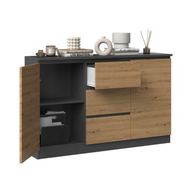 3. Chest of drawers 2D3S 120x30xH75 anthracite/artisan