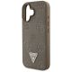 6. Guess Grained Hot Stamp Peony Triangle Logo MagSafe iPhone 16 Case - Brown