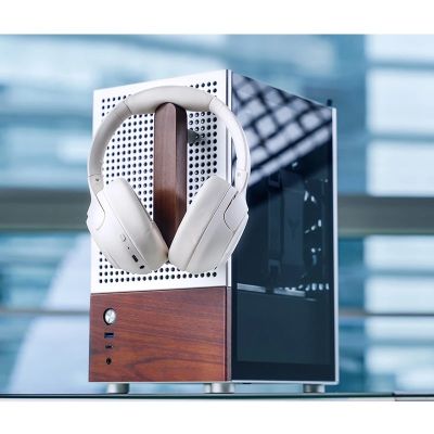 12. Jonsbo T6 Mini-Tower PC Case, Mini-ITX, Tempered Glass, Wood - Silver