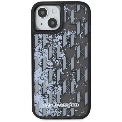 3. Karl Lagerfeld Liquide Glitter Monogram Gradient iPhone 15 Case - Black