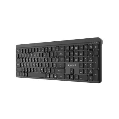 4. GEMBIRD WIRELESS KEYBOARD + MOUSE SET SLIM PRO BUSINESS, DUAL MODE: 2.4 GHZ + BT, RU LAYOUT, BLACK