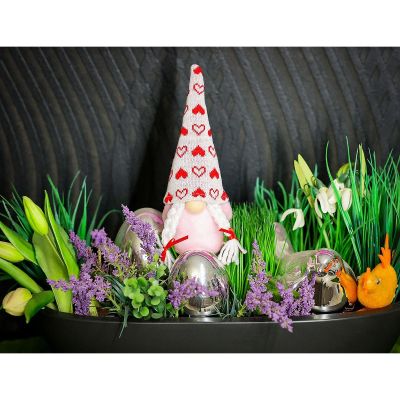 5. GNOME 20CM VALENTINE'S DAY DECORATION GIRL PINK