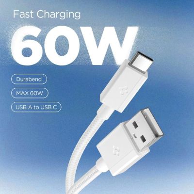 3. Spigen Essential EB6015AC USB-C Cable 60W 150 cm - White