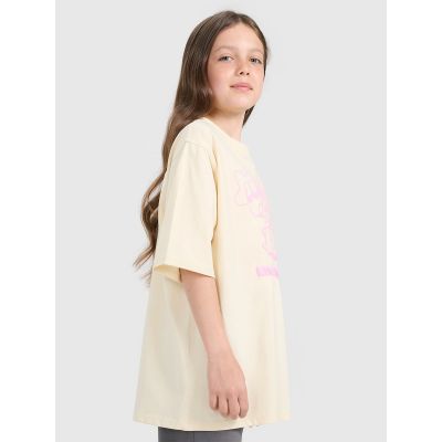 4. Oversized T-shirt with print for girls 4F 4FJRAW25TTSHF3197-12S