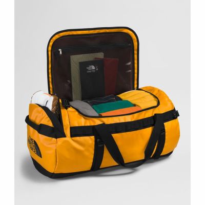 4. The North Face Base Camp Duffel L Sports Bag 95L Polyester Black, Yellow