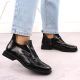 10. Women’s black crocodile-effect patent leather ankle boots with decorative detail, Filippo DBT6425