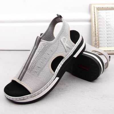 25. Rieker W RKR686 metallic comfortable slip-on sandals 
