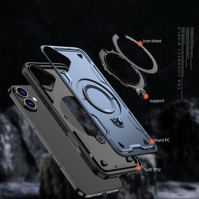 2. Hybrid Armor Trendy Case with MagSafe for iPhone 16 Plus - Blue