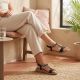 6. Women's black elastic strap sandals S.Barski KV61-6051
