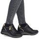 6. Women's leather wedge sneakers black Remonte Rieker D0T03-03