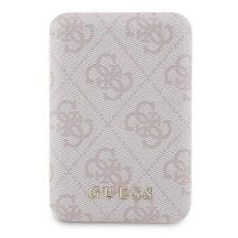 Guess Powerbank inductive 15W GUPB5FP4EMGP 5000mAh pink/pink 4G Leather Metal Logo MagSafe