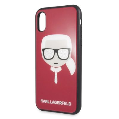 3. Karl Lagerfeld Iconic Glitter Karl`s Head iPhone X / Xs Case - Red