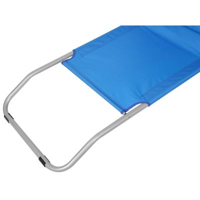 6. FOLDABLE BEACH CHAIR WITH CANOPY ON WHEELS 116x62x60-90CM BLUE