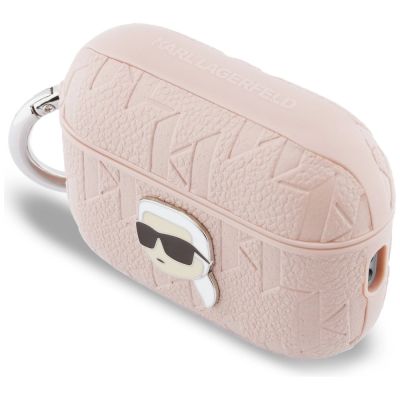 3. Karl Lagerfeld Monogram Karl Head Case for AirPods Pro 3 - Pink