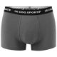 6. Le Coq Sportif Men's Boxer Briefs 3-Pack Black Gray Burgundy