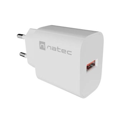 4. NATEC RIBERA 1X USB-A 18W WHITE WALL CHARGER