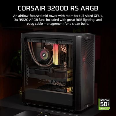 8. Corsair 3200D RS ARGB Mid-Tower Smoked case