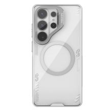 Nillkin Iceblade Prop Magnetic Case with Camera Cover and Stand Compatible with MagSafe for Samsung Galaxy S26 Ultra - Transparent Gray