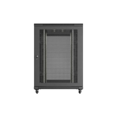 6. 19" 22U 800x1200 black Lanberg floor-standing rack cabinet with perforated doors (flat pack)