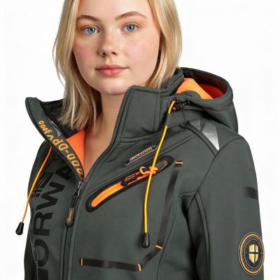 6. Geographical Norway Reine Ass A EO DB 007 W Softshell Jacket WU8184F/GNO-Dark Gray / Orange