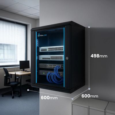 40. Extralink 9U 600x600 Black Rack-mount Cabinet