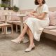 10. Beige leather open-toe pumps Rieker 44651-60
