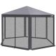 2. HEXAGONAL GARDEN PAVILION 2x2x2x2.5M WITH MOSQUITO NET, GRAY