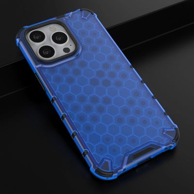 14. Honeycomb Case armor cover with TPU Bumper for iPhone 13 Pro blue