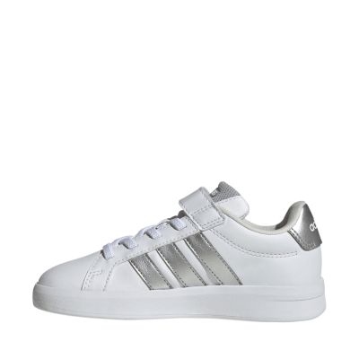 5. Adidas Grand Court 3.0 Kids' Shoes White and Silver JP9368