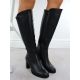4. Black Sergio Leone KZ25224-S women's leather high-heeled boots