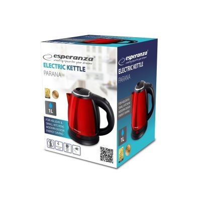 8. ESPERANZA ELECTRIC KETTLE PARANA 1.0 L RED EKK128R