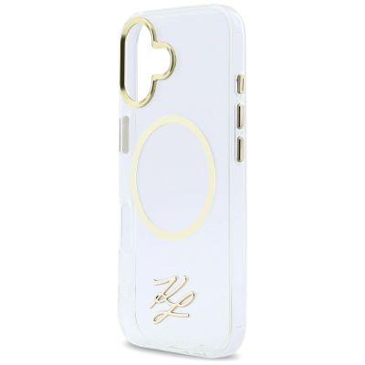 6. Karl Lagerfeld IML KL Script Logo MagSafe Case for iPhone 17 - Transparent