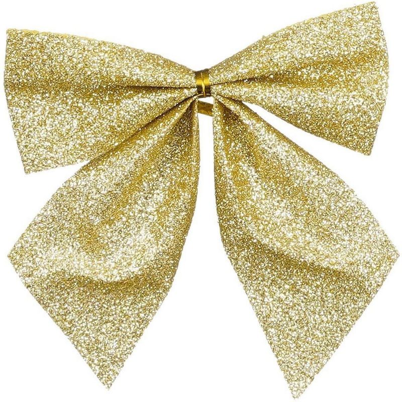 3. DECORATIVE GOLD BOW 10x12CM 6 PCS MICA