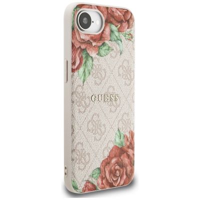 4. Guess 4G Flowers Print MagSafe iPhone 16e Case - Pink