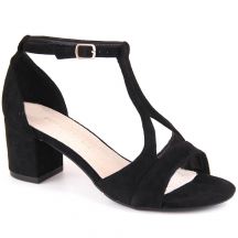 Suede high-heeled sandals Potocki W WOL224A, black
