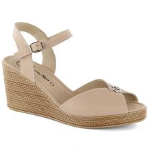 Filippo W PAW526A leather wedge sandals, beige