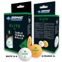 TABLE TENNIS BALLS 1-STAR ELITE POLY 40 MIX 6 PCS POTS